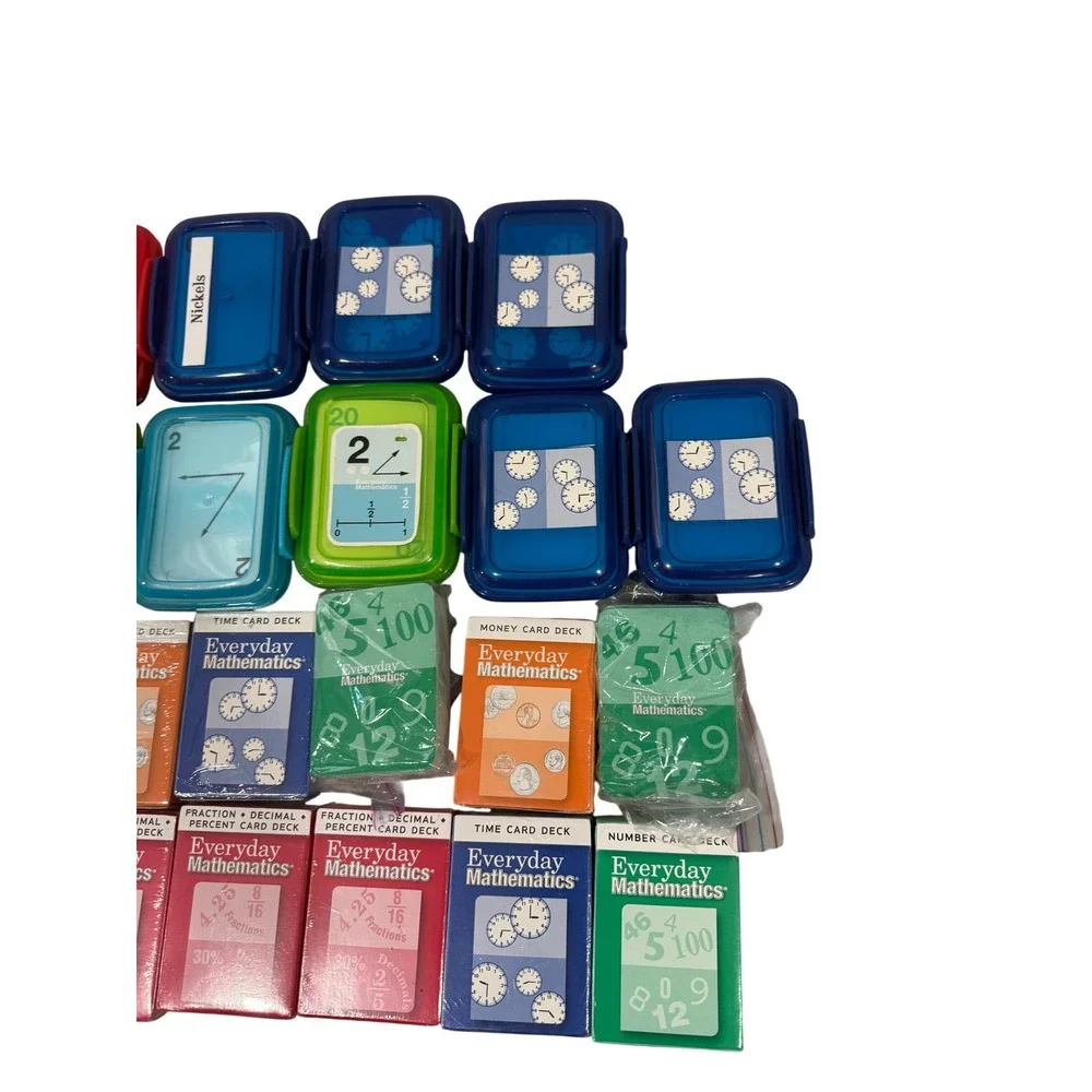 Everyday Mathematics Card Deck Lot McGraw Hill Fractions Money Time Number Decks